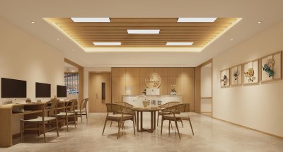 新中式疗养院3D模型下载